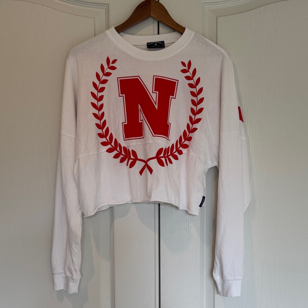 White and Red Women's Nebraska Huskers Spirit Jersey